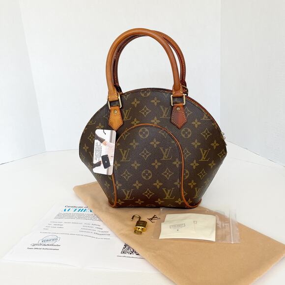 LOUIS VUITTON Monogram Ellipse PM Handbag Vintage LV Lock Key LV Dust Bag COA - Picture 3 of 15